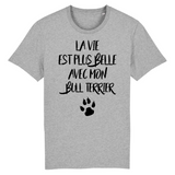 t-shirt gris chien bull terrier