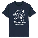 t-shirt marine unisexe je peux pas chien