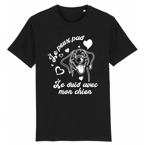t-shirt noir unisexe je peux pas chien